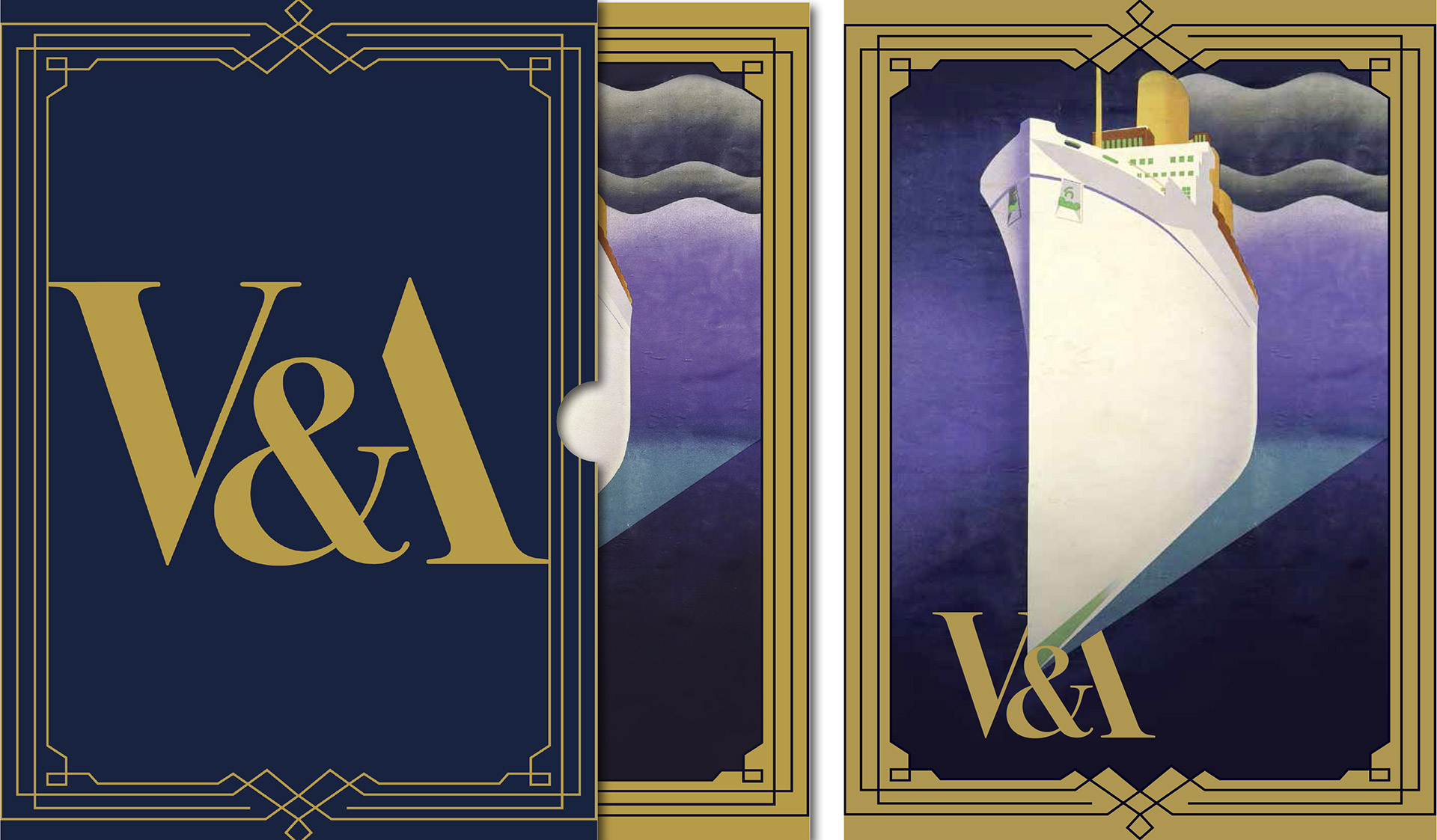 Ocean Liners invitation suite for V&A South Kensington designed by Irish Butcher
