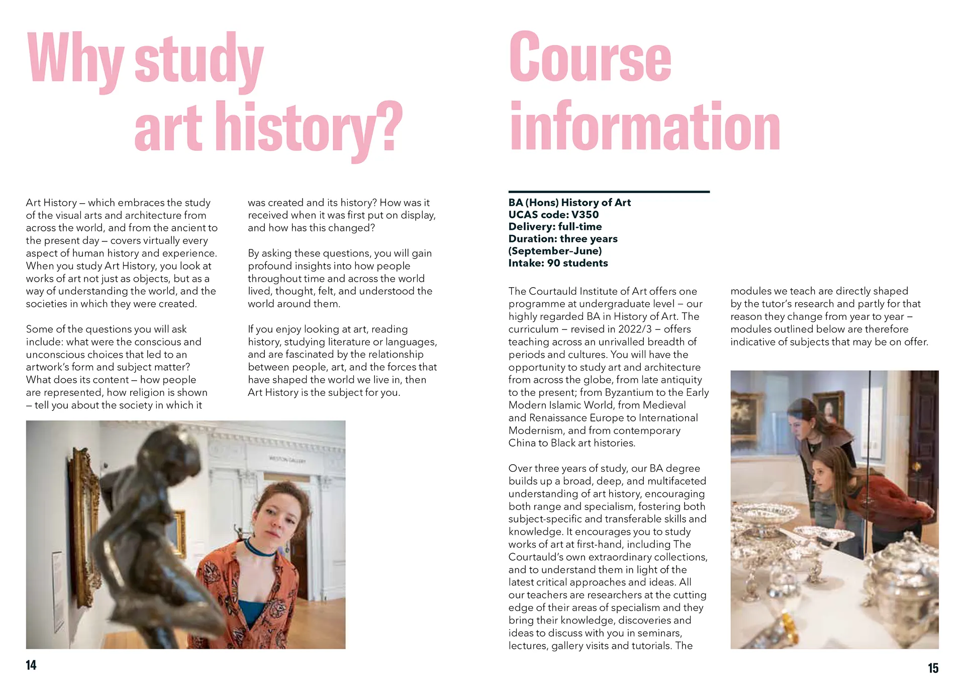 The Courtauld Institute prospectus designed by Irish Butcher