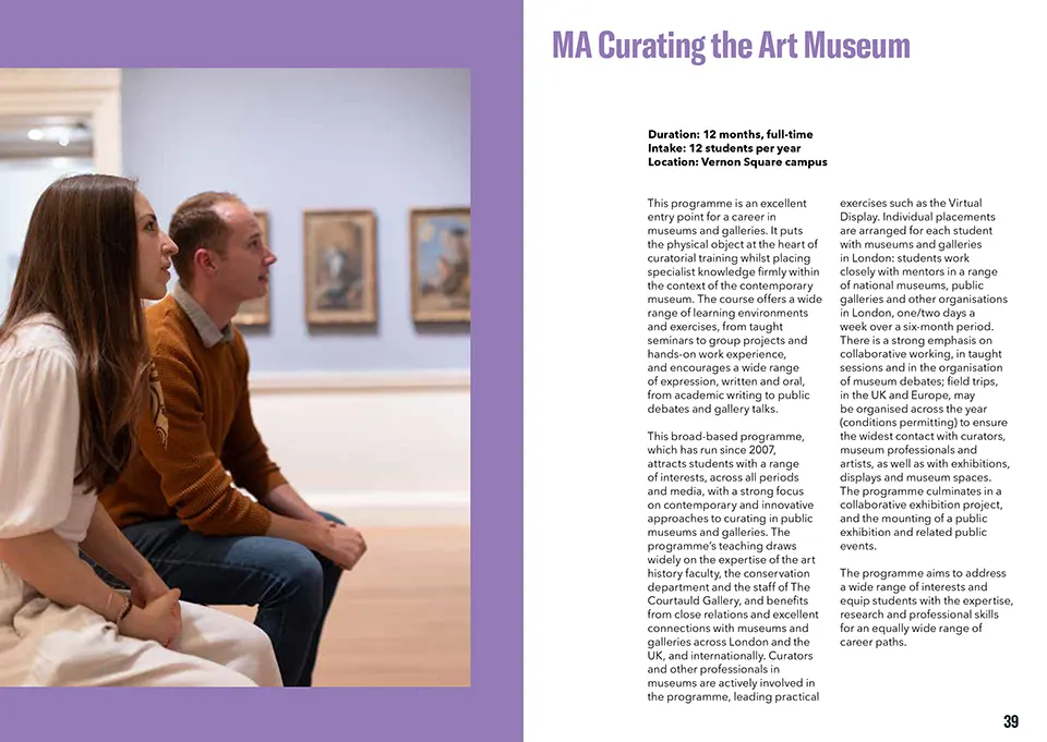 The Courtauld Institute prospectus designed by Irish Butcher