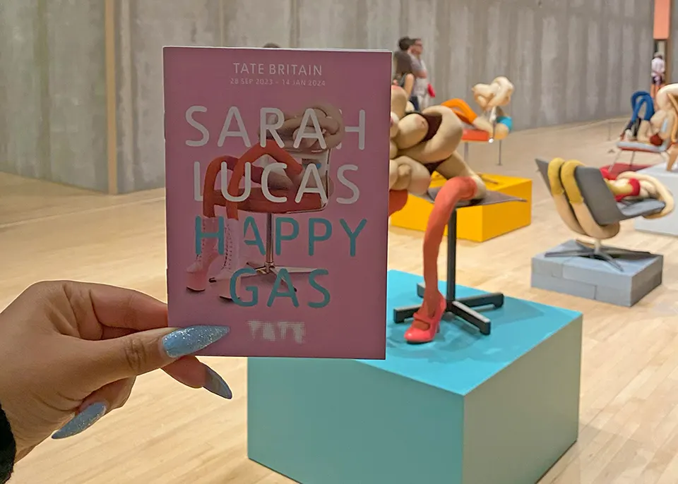 Sarah Lucas at Tate Britain, design by Irish Butcher